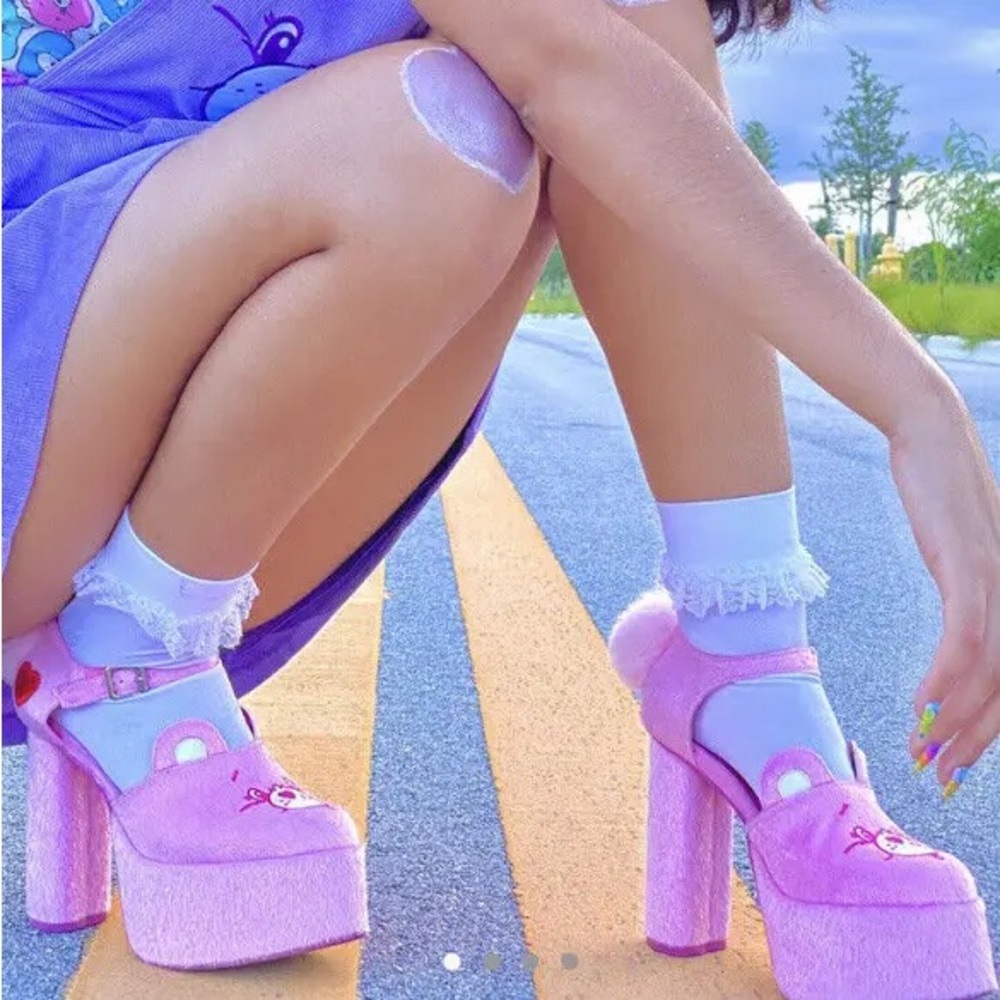 Dolls Kill Pink Care Bears Platform Heels Shoes